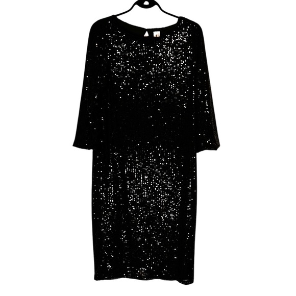 Smash + Tess Forever Frosted Dress-Black Sequin Midi Dress-Holiday New Years- XS - Picture 8 of 15